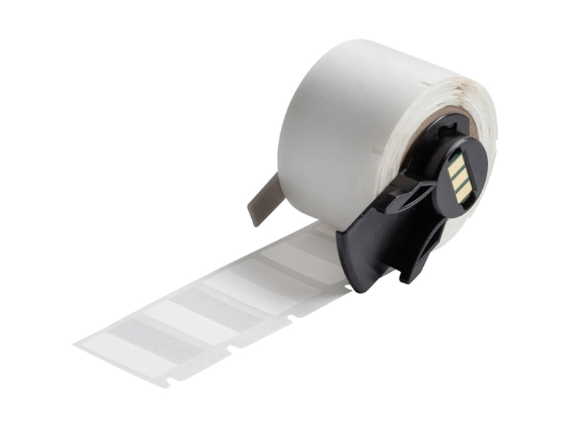 Brady, M6-96-427, vinyyli, itselaminoiva, valkoinen/läpinäkyvä, matta, 25,40 x 9,53(19,05) mm, kaapelin halkaisijalle 2,00 - 3,00 mm, pysyvä (250 E.) (173917)