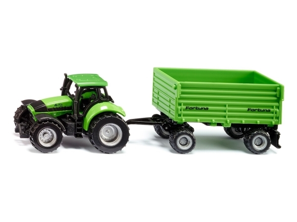 Siku Deutz-Fahr Mit Fortuna 2-Achs Anhänger, Traktor, 3 Jahr(E), Kunststoff, Metall, Grün, Schwarz