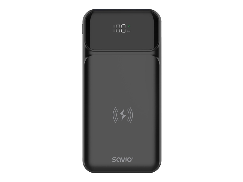 Savio Ba-09, 37 Mah, Lithium Polymer (Lipo), Power Delivery, Trådløs Opladning, 5 V, Sort