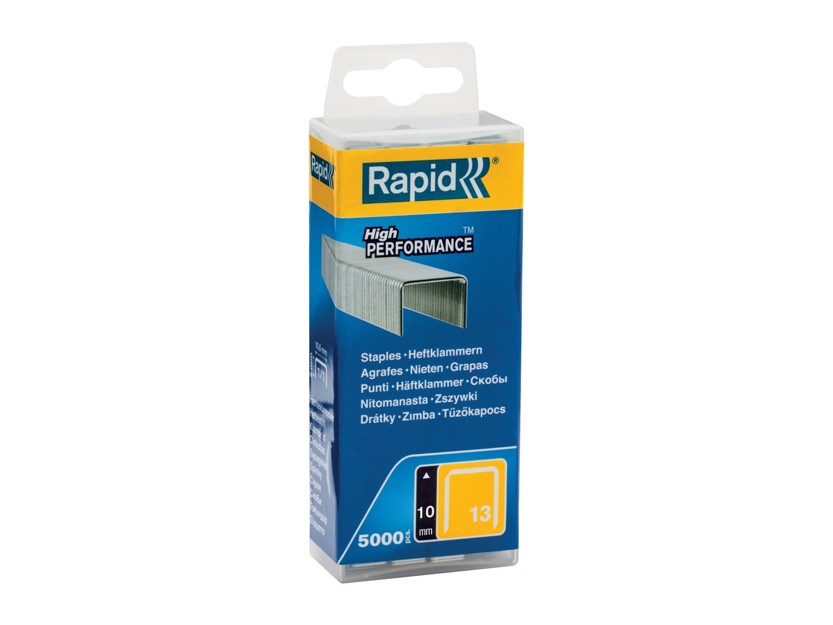 Rapid Nr. 13 Fintrådshæfteklammer 10 Mm, Hæftepakker, 1 Cm, Beslag, 5000 Hæfteklammer, Metallic, R13, R33, R83, Alu610, Alu913