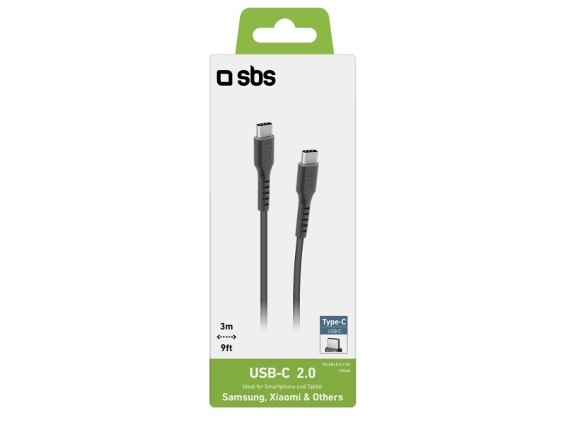 Sbs Tecabletcc3m Usb-C Til Usb-C Kabel 3 M - Sort