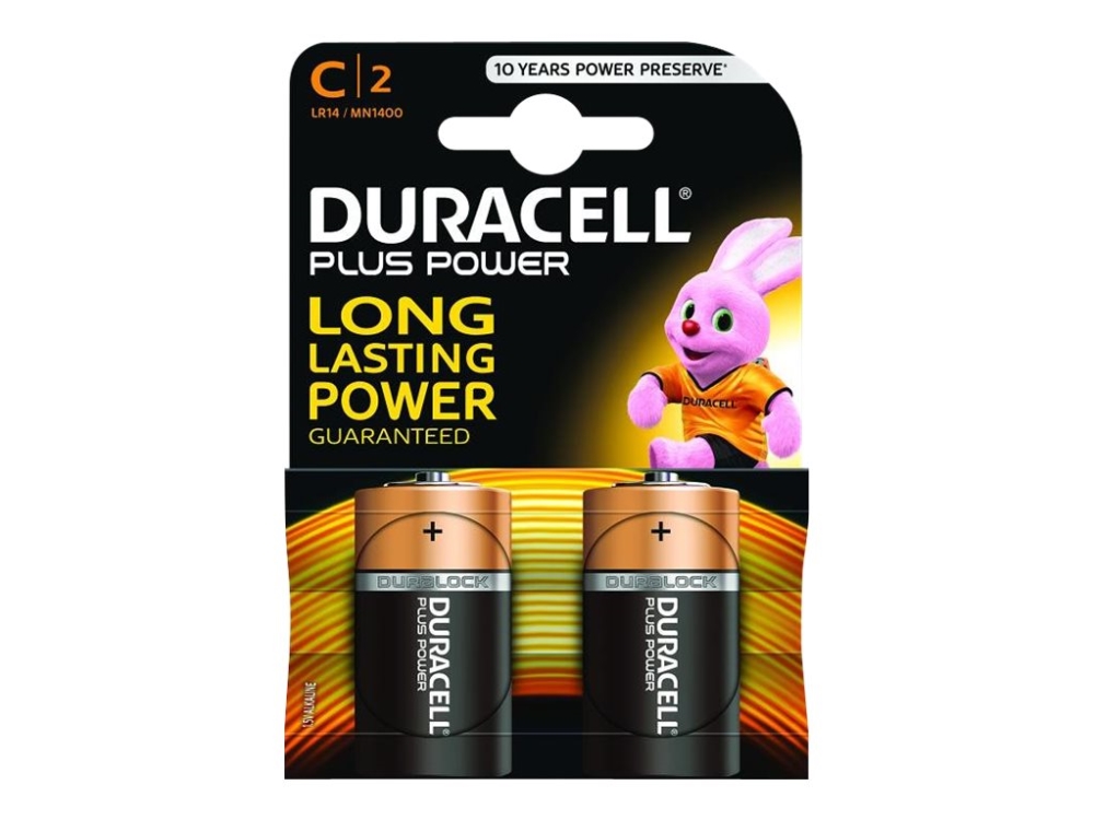 Duracell 2 Lr14 C, Einwegbatterie, C, Alkali, 1,5 V, 2 Stück(E), Schwarz, Orange