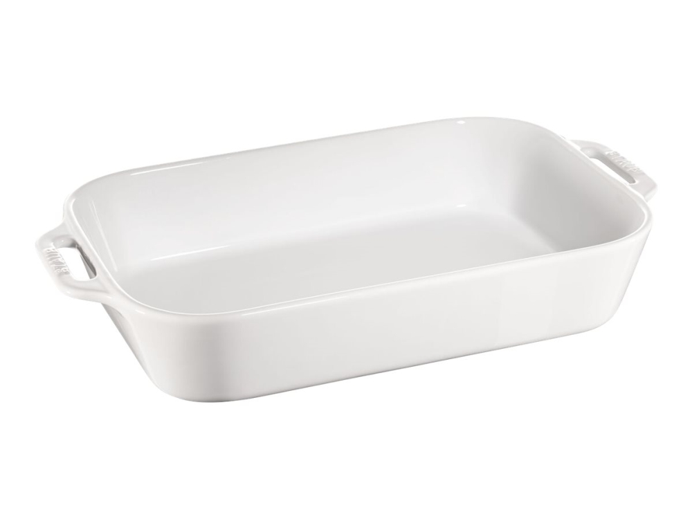 STAUB - Baketallerken - 34 x 24 cm - 4.5 L - ikke-klebende - rektangulær - ren hvit