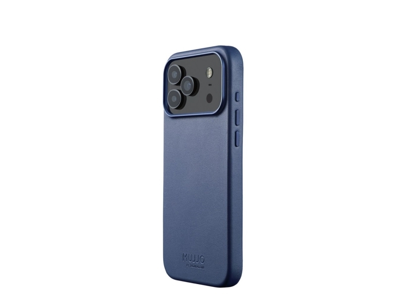 Mujjo Leather Case For Iphone 17 Pro Max - Monaco Blue