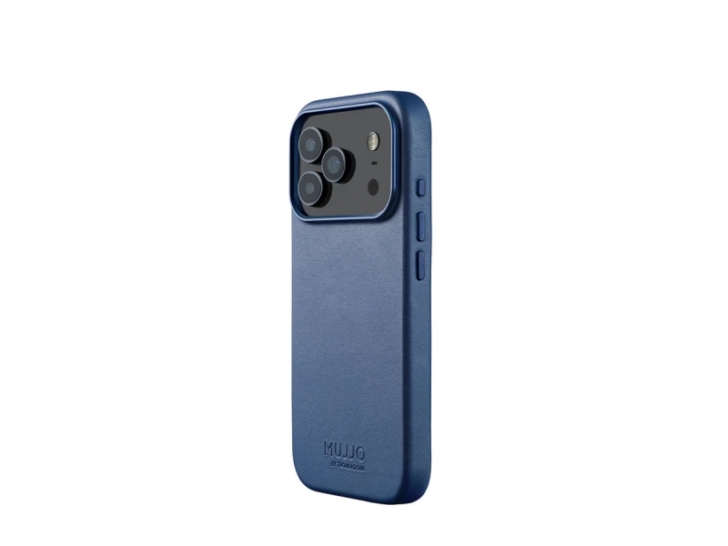 Mujjo læderetui til iPhone 17 Pro kompatibel med MagSafe (monaco blue)