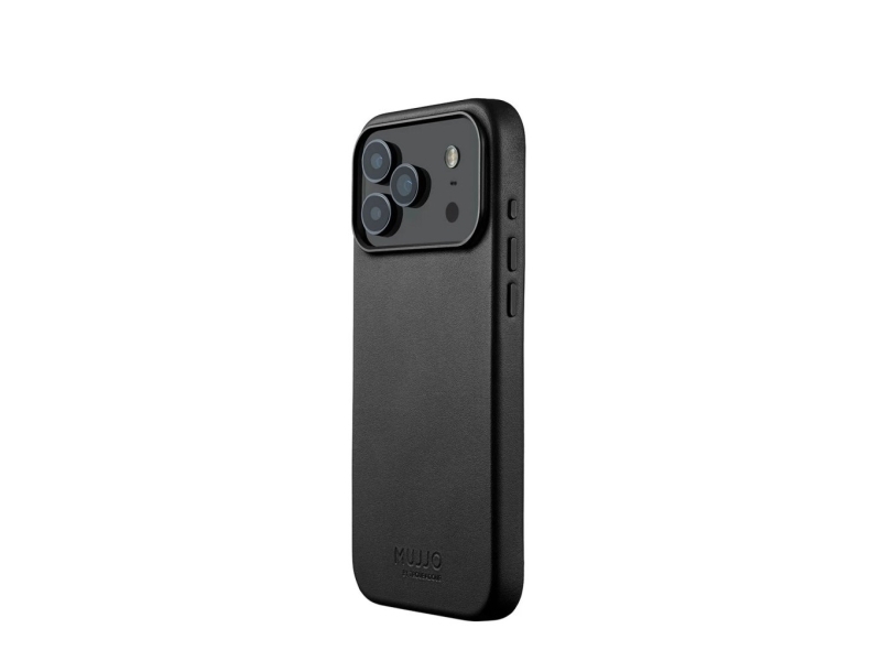 Mujjo Wallet Leather Case - Ledertasche Für Iphone 17 Pro Max Kompatibel Mit Magsafe (Schwarz)