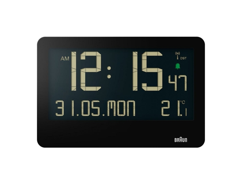 Braun BC14B-DCF, Vägg/bord, Radiostyrd klocka, Rektangel, Svart, LCD, Batteri | Huset - Säkerhet & Larm - Klockor och väckarklockor | GameStuff
