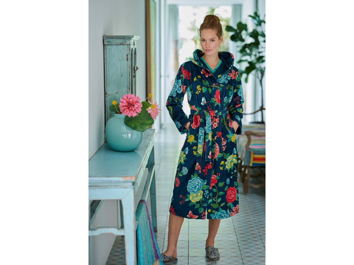 Pip Studio Good Evening Bathrobe Dark Blue S