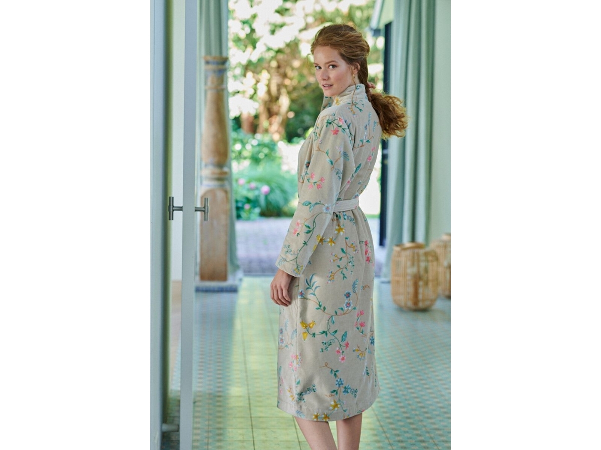 Pip Studio Pip Studio Bathrobe Les Fleurs Khaki Xxl