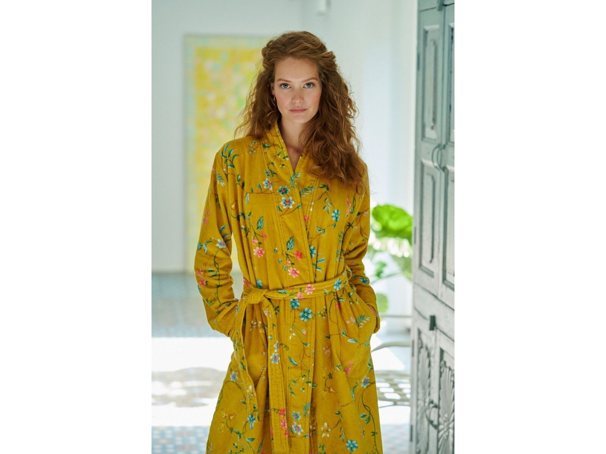 Pip Studio Pip Studio Bathrobe Les Fleurs Yellow S