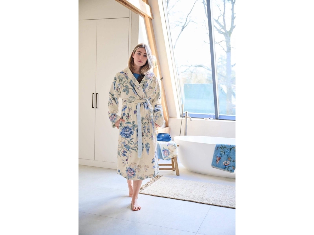 PIP Studio Secret Garden Bathrobe WhiteBlue M