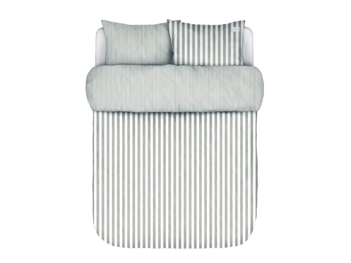 Marc O'Polo dobbeltdyne sengetøj - 200x220 cm - 100% Enzymvasket bomulds dobbelt sengesæt - Mikkeli Grey sengelinned