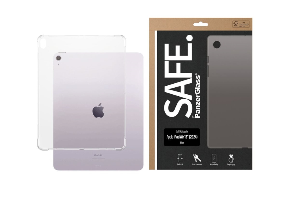 Panzerglass Safe. By Tpu Case Transparent Ipad Air 13" (2024-2026), Cover, Apple, Apple - Ipad Air 13“ (2026), Apple - Ipad Air 13" (2025), Apple -