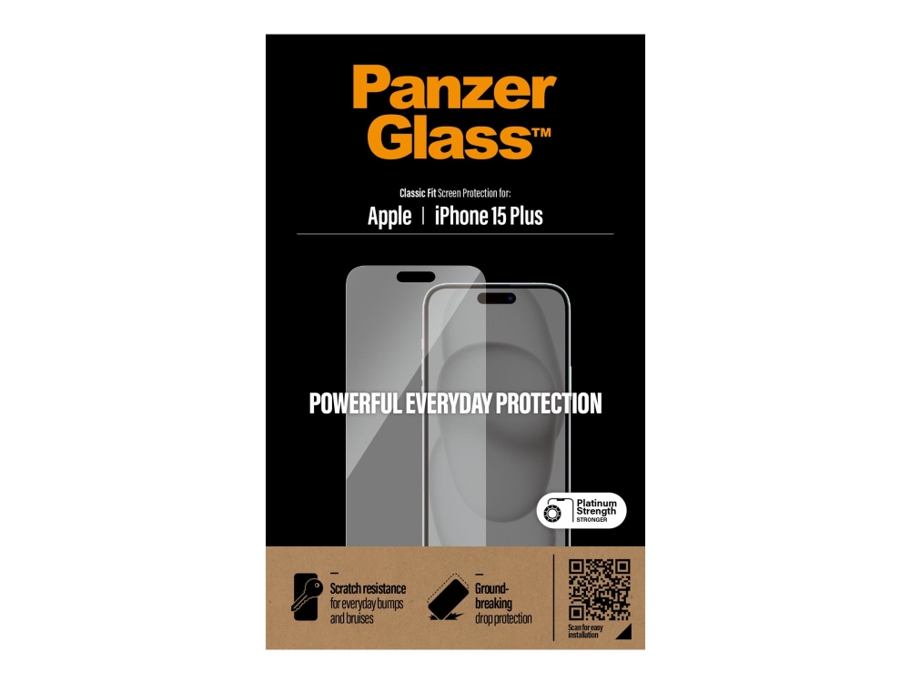Panzerglass Displayschutz Iphone 15 Plus |Classic Fit, Apple, Apple - Iphone 15 Plus, Trockene Anwendung, Kratzresistent, Schockresistent, Transpar