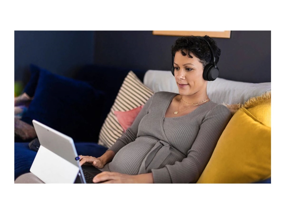 Jabra Evolve2 55 Uc Stereo - Headset - På Øret - Bluetooth - Trådløs - Aktiv Støjfjerning - Usb-C - Sort - Zoom Certified, Cisco Webex Certified, Alc