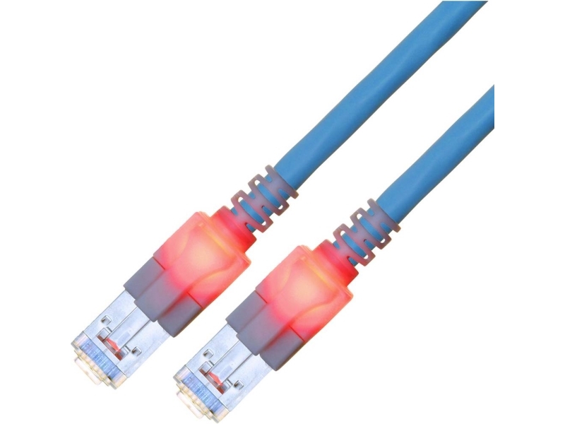 Easylan Cs1obcdcd0010 Rj45 Netværkskabel, Patchkabel Cat 6 S/Ftp 1.00 M Blå Dobbeltskærmet, Halogenfri, Flammehæmmende 1 Stk