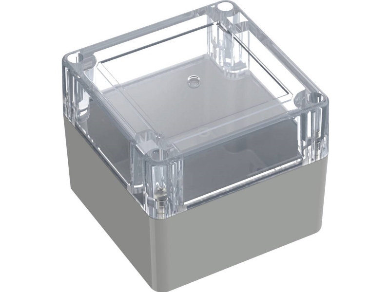 Tru Components 6U07090908437 Tc-13865084 Industrikabinet 90 X 90 X 75 Abs, Polykarbonat Lysegrå, Transparent 1 Stk