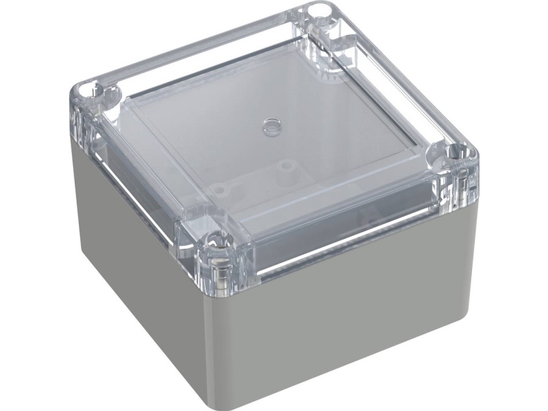 Tru Components 6U07090906437 Tc-13865068 Industrikabinet 90 X 90 X 60 Abs, Polykarbonat Lysegrå, Transparent 1 Stk
