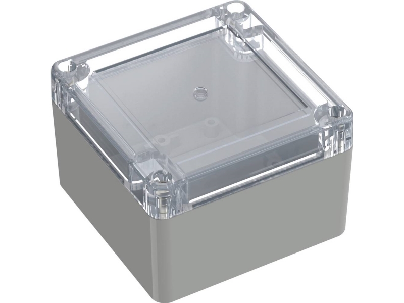 Tru Components 6U07090906139 Tc-13865076 Industrikabinet 90 X 90 X 60 Polykarbonat Lysegrå, Transparent 1 Stk