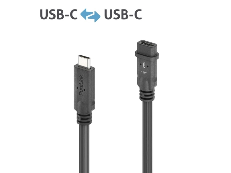 Purelink Pi6630-030, 3 M, Usb C, Usb C, Usb4 Gen 2X2, 20 Gbit/Sek., Sort
