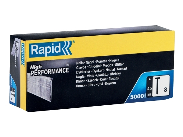 Rapid Nr. 8 stiftsøm 45 mm, Bred søm, Galvaniseret metal, Metallic, No. 8, 45 mm, 130 mm