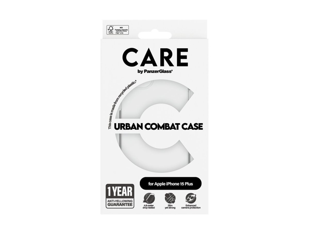 Panzerglass Care By Urban Combat Case Transparent Iphone 15 Plus, Cover, Apple, Apple - Iphone 15 Plus, Transparent