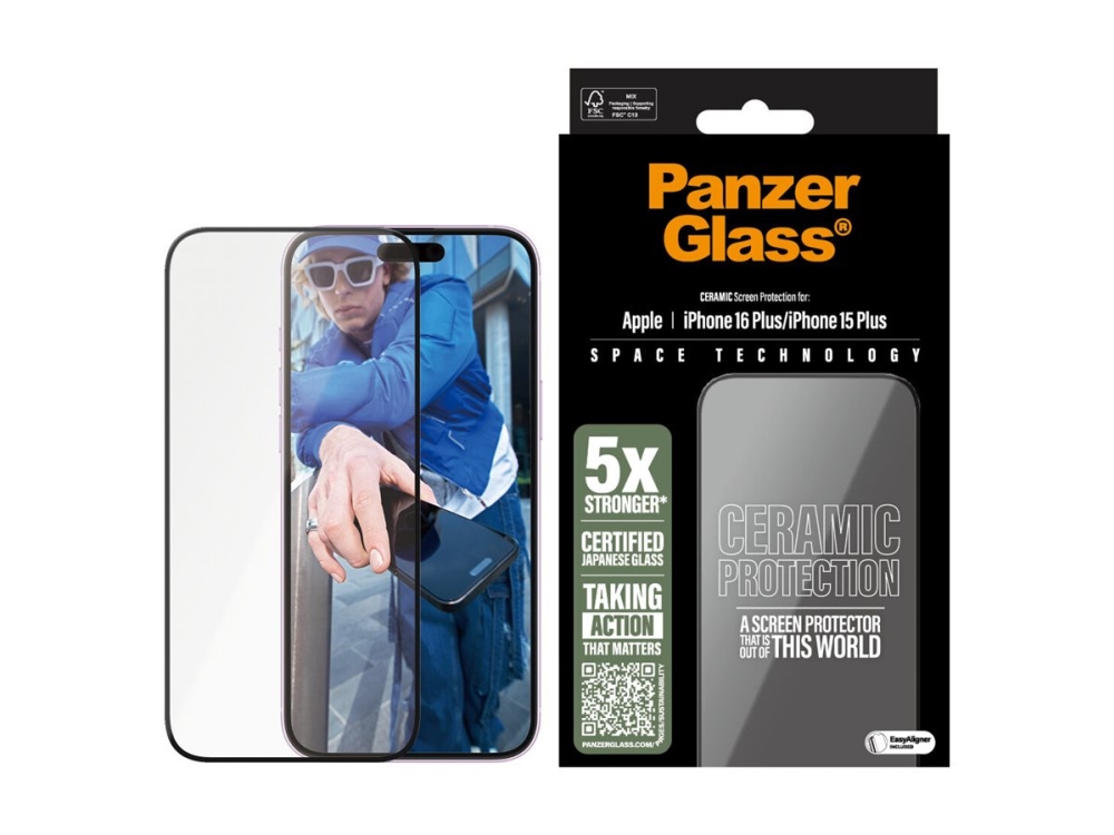 Panzerglass Ceramic Displayschutz Iphone 16 Plus | 15 Plus | Ultra-Wide Fit M. Easyaligner, Apple, Apple - Iphone 16 Plus, Apple - Iphone 15 Plus,