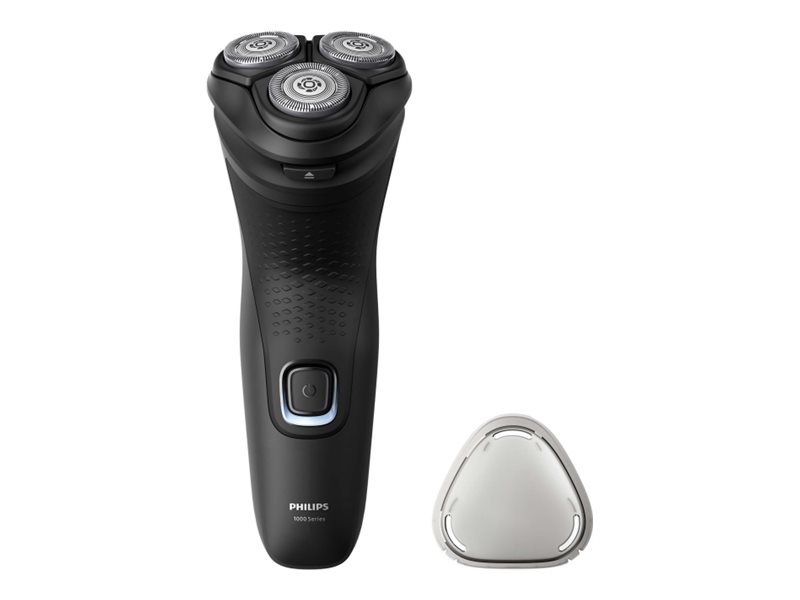 Philips Shaver 1000 Series S1141/00 Elektrischer Trockenrasierer, Rotationstrasierer, Schwarz, Powercut Blade System, Sh30, 2 Jahr(E), Akku
