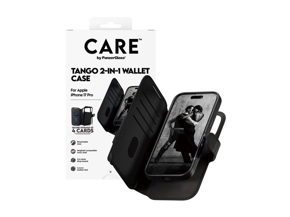 Panzerglass Care By Tango 2-In-1 Wallet Case M. Magsafe Iphone 17 Pro, Cover, Apple, Apple - Iphone 17 Pro, Schwarz