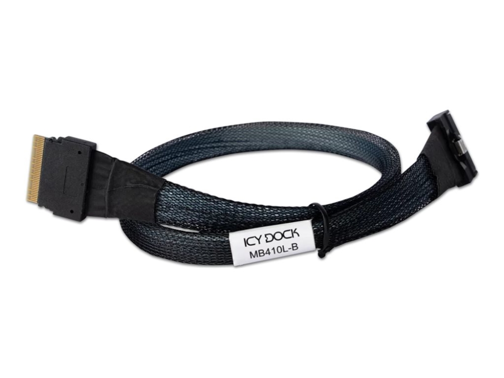 Icy Dock Mb410l-B - Sas Internt Kabel - 8I Mini Cool Edge Io (Mcio) (Sff-Ta-1016) (Han) Til Sff-8654 8I (Han) - 50 Cm