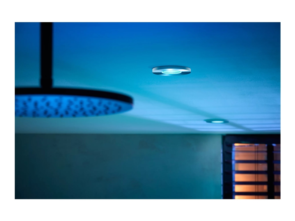 Philips Hue White and Color Ambiance Xamento - Infälld spotlight - LED-spotlight - GU10 - 5.7 W - 16 miljoner färger/varmt till kallt vitt ljus - 2000-6500 K - krom (paket om 3) | Philips Hue lampor - Spotlight Infällda | GameStuff