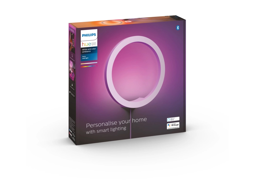 Philips Hue White and Color Ambiance Sana - Væglampe - LED - 20 W (tilsvarende 175 W) - klasse G - 16 millioner farver/varmt til køligt hvidt lys - 2
