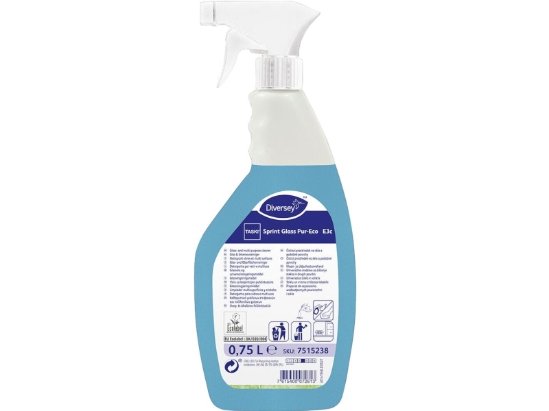 Glasrens, Diversey Taski Sprint Glass Pur-Eco E3c, 750 Ml, Klar-Til-Brug - (6 Stk.)