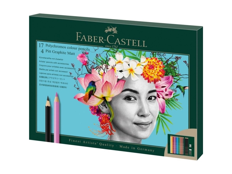 Faber-Castell Polychromos & Pitt Graphite Matt Set, Flerfarvet, 21 Stk