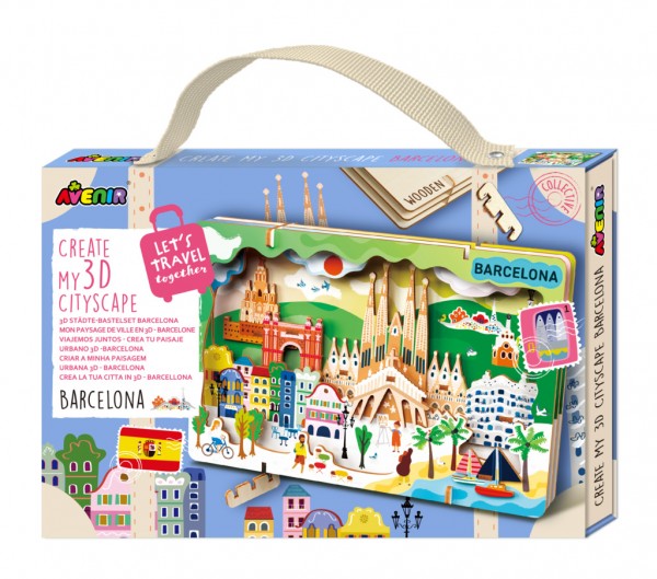 Erstellen Sie Eine Stadtlandschaft Barcelona - Holzpuzzle