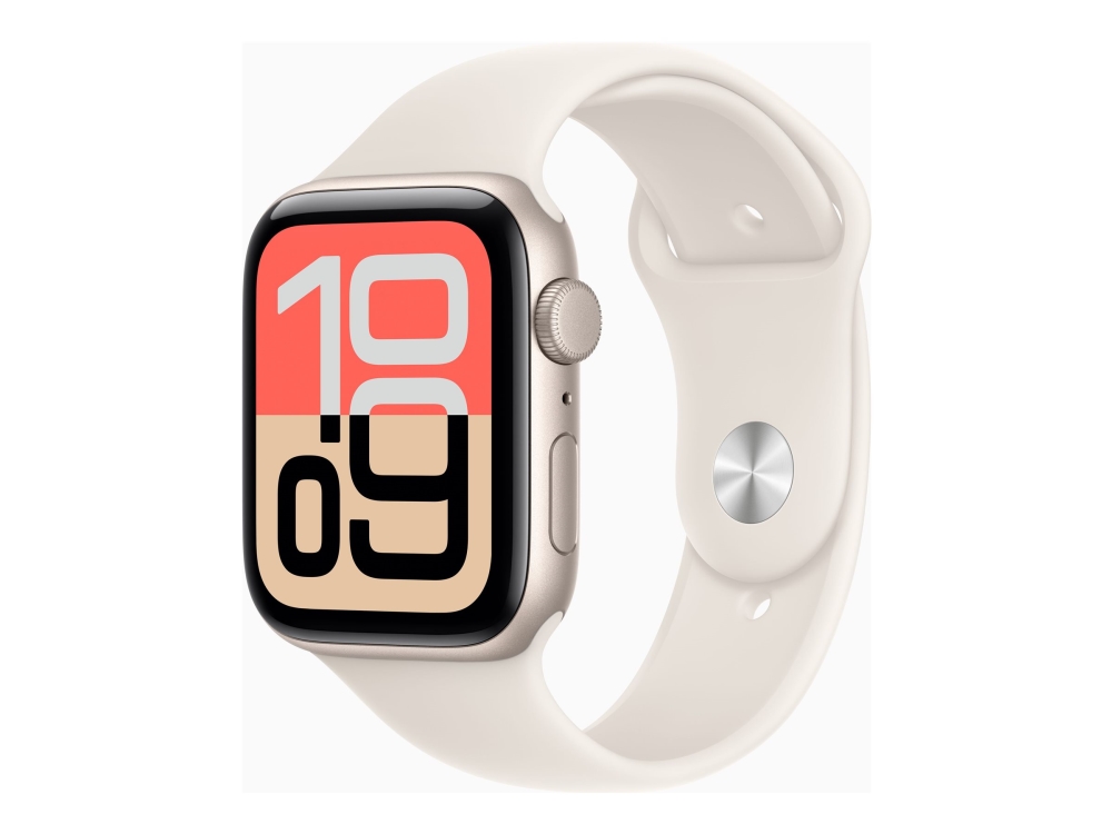 Smartwatch Apple Watch SE 3 GPS 44 mm - Starlight aluminium med Starlight Sport Band (S/M)
