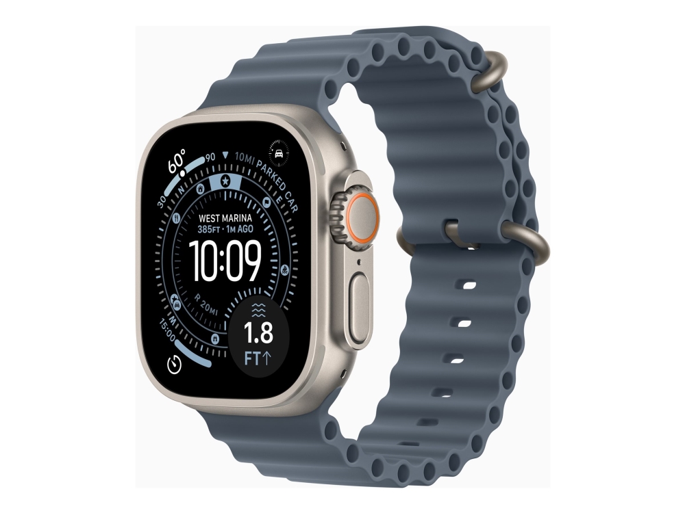 Apple Watch Ultra 3&nbsp;GPS + Cellular&nbsp;49mm&nbsp;Natural Titanium Case with Anchor Blue Ocean Band