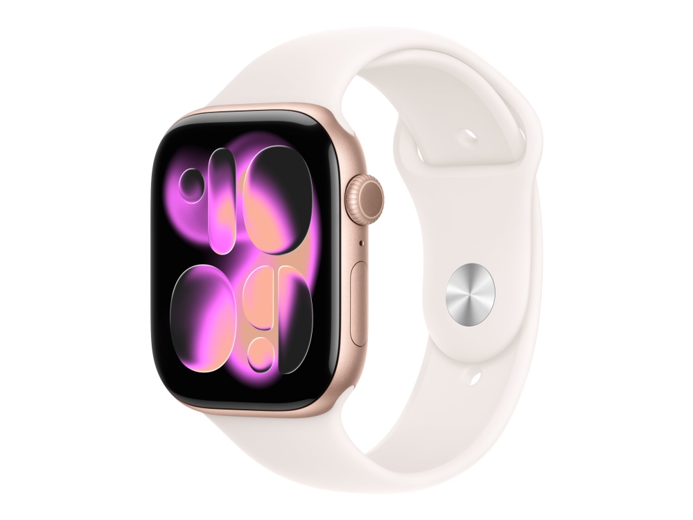Apple Watch Series 11 GPS 46mm Rose Gold Aluminium Case with Light Blush Sport Band - M/L