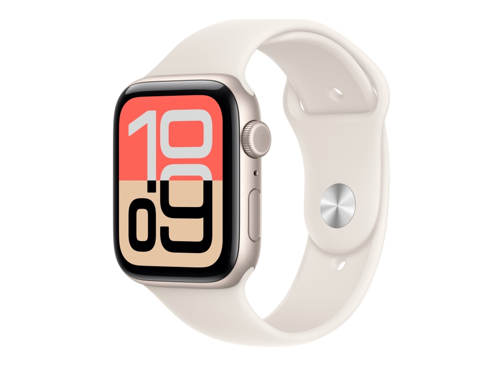 Apple Watch Se (3Nd Generation) Se 3 Gps + Cellular 44Mm Starlight Aluminium Case With Starlight Sport Band - M/L, Oled, Touchscreen, 64 Gb, Wi-Fi, G