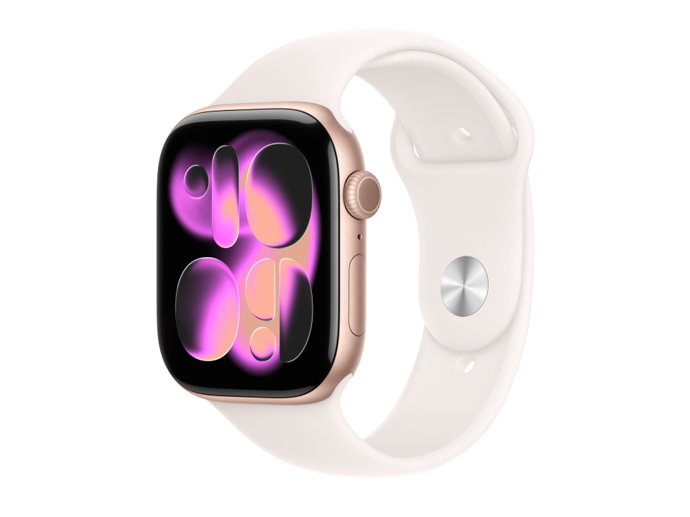 Apple Watch Series 11 GPS + Cellular 46mm Rose Gold Aluminium Case with Light Blush Sport Band - M/L