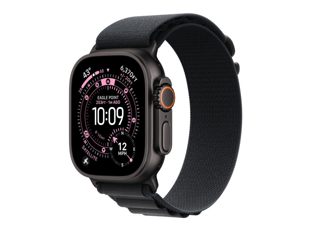 Apple Watch Ultra 3 GPS + Cellular 49mm Black Titanium Case with Black Alpine Loop - Large | Datorer & Surfplattor - Tillbehör till surfplattor - Tillbehör Surfplatta | GameStuff