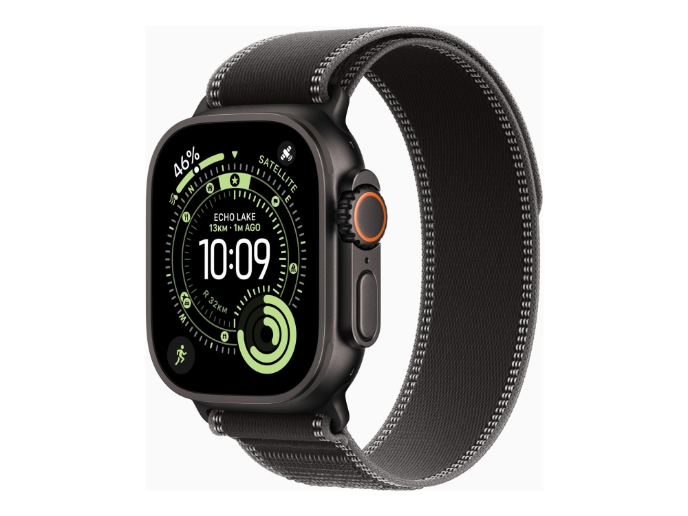 Apple Watch Ultra 3&nbsp;GPS + Cellular&nbsp;49mm&nbsp;Black Titanium Case with Black/Charcoal Trail Loop - S/M