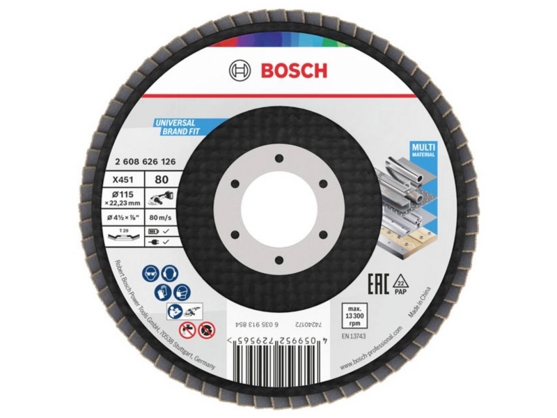 Bosch Accessories 2608626178 Metallscheibe Zum Schleifen Ø 125 Mm, Körnung 120 15 Stk