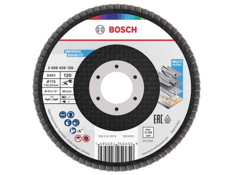 Bosch Accessories 2608626127 Metalskive Til Slibning Diameter 115 Mm Kornstørrelse=120 1 Stk