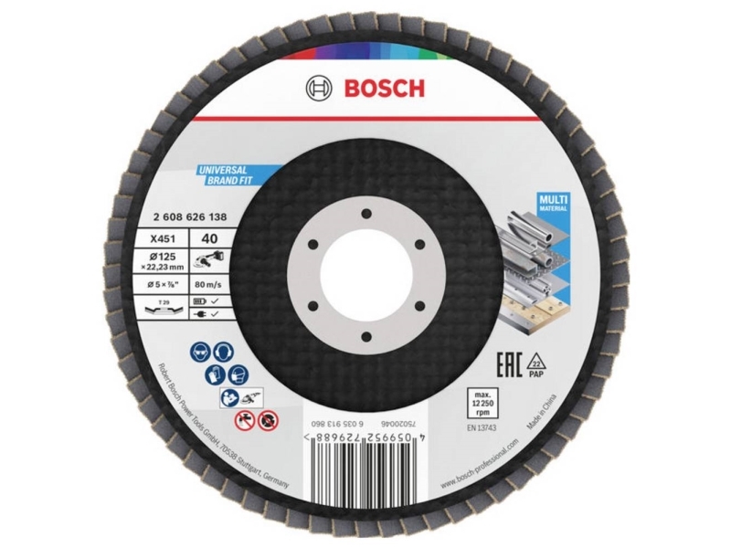 Bosch Zubehör Metallscheibe Zum Schleifen 2608626143 - 125 Mm, Körnung 120 (1 Stk.)