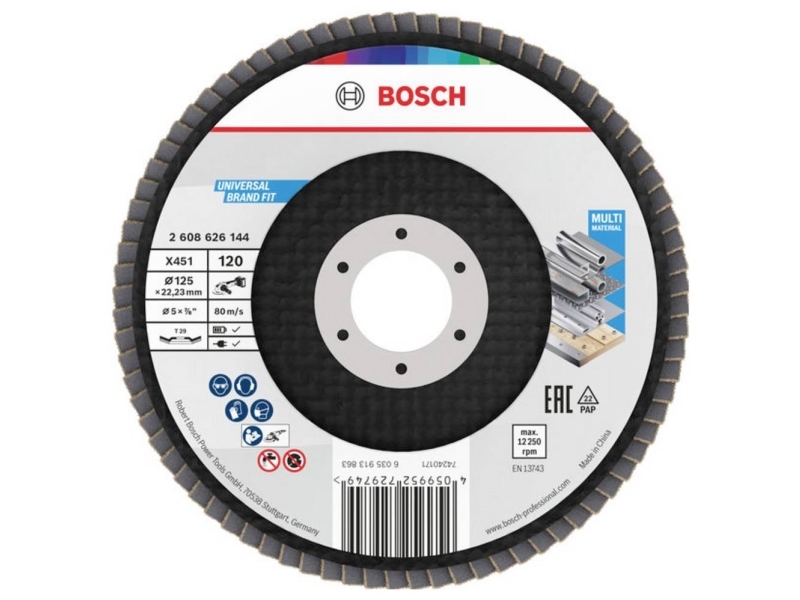 Bosch Zubehör 2608626144 Metallscheibe Zum Schleifen Durchmesser 125 Mm Körnung 120 1 Stk