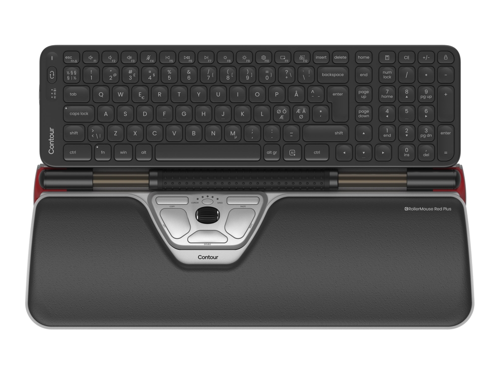 Contour RollerMouse Red Plus & Balance Mid-Size Keyboard Combo Wireless PN Layout - Tastatur & Mus sæt - Nordisk