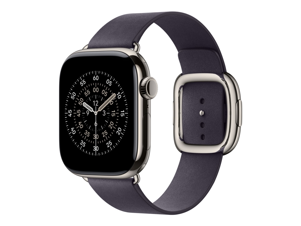 Apple - Urrem For Smart Watch - 42Mm - Medium Størrelse - Midnatssort Lilla - For Watch Hermès Series 7, Hermès Series 9, Se 3, Series 10, Series 11,