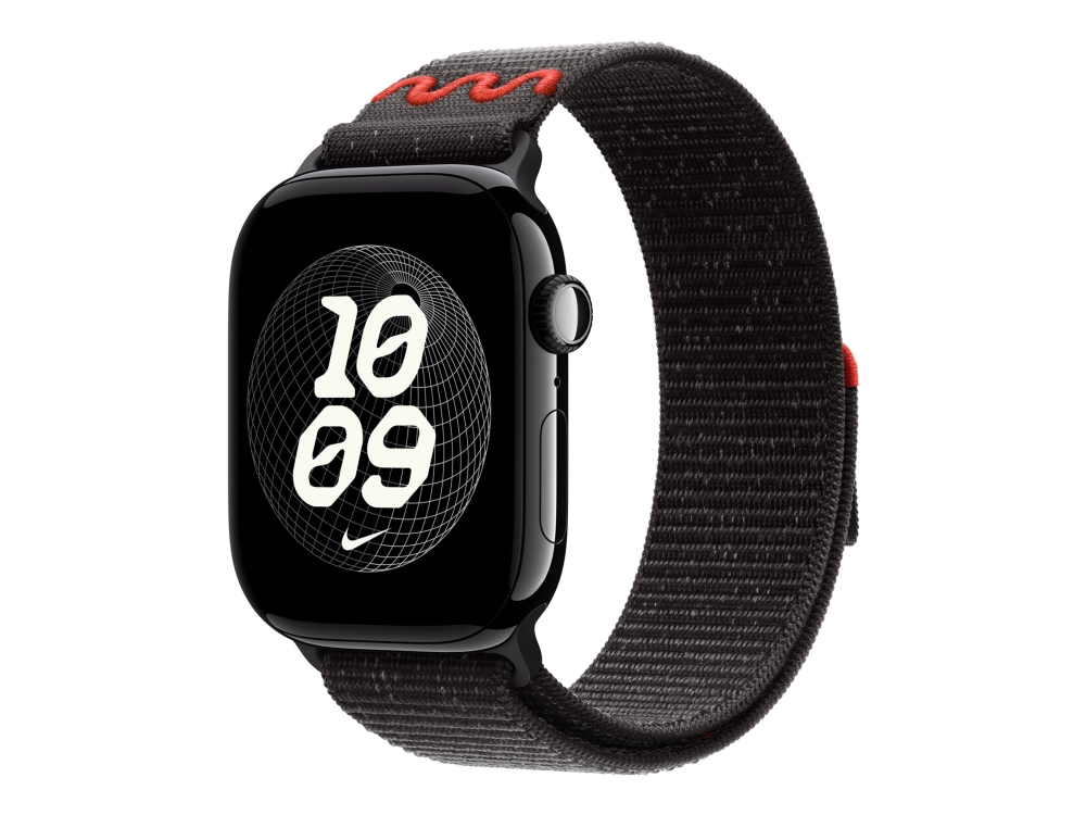 Apple Nike - Løkke for smart watch - 46mm - 145 - 220 mm - midnat sort - for Watch Hermès Series 9, SE 3, Series 10, Series 11, Series 8, Series 9, Ultra 2, Ultra 3