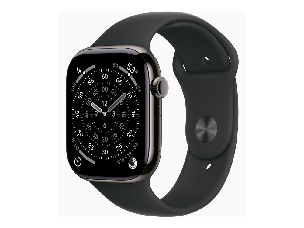 Apple Watch Series 11 Gps + Cellular 46Mm Slate Titanium Case With Black Sport Band - S/M